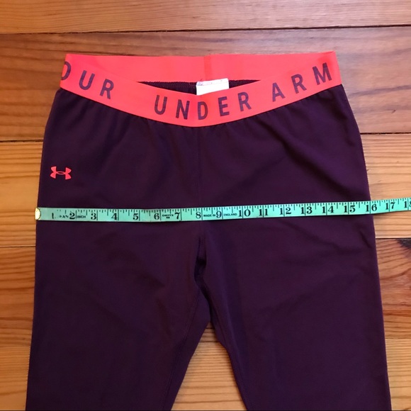 Under Armour Maroon Orange Capris Leggings, EUC, M - Picture 6 of 10